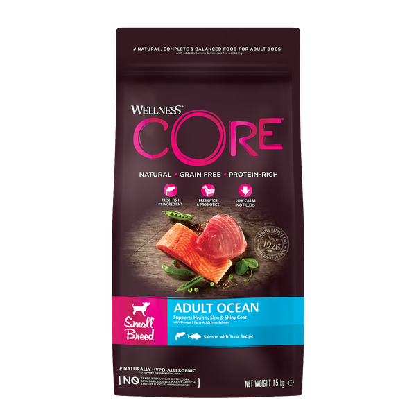 Wellness Core Grain Free Dog Small Breed 1.5 kg - Hondenvoer - Zalm