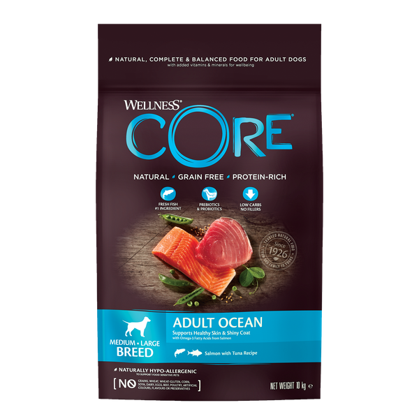 Afbeelding Wellness Core Grain Free Dog Ocean Zalm&Tonijn - Hondenvoer - 10 kg door Petsplace.nl