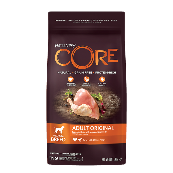 Wellness Core Grain Free Dog Original Kalkoen&Kip - Hondenvoer - 1.8 kg