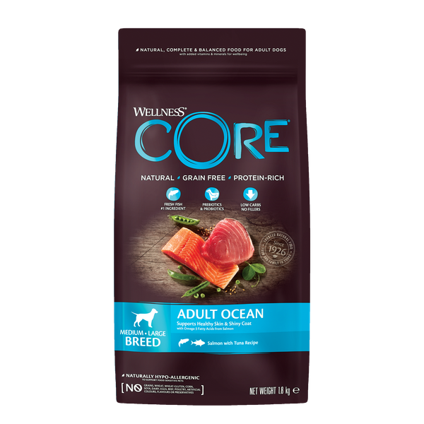 Afbeelding Wellness Core Grain Free Dog Ocean Zalm&Tonijn - Hondenvoer - 1.8 kg door Petsplace.nl