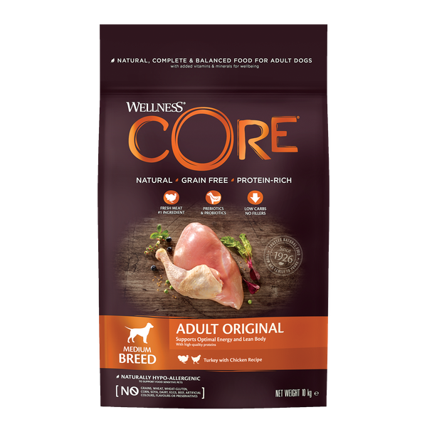 Wellness Core Grain Free Dog Original Kalkoen&Kip - Hondenvoer - 10 kg