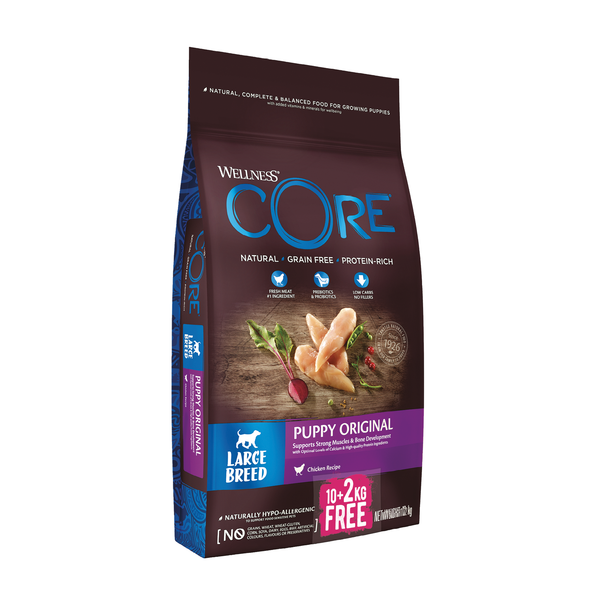 Afbeelding Wellness Core Grain Free Large Breed Puppy Kip - Hondenvoer - 10+2 kg Bonusbag door Petsplace.nl