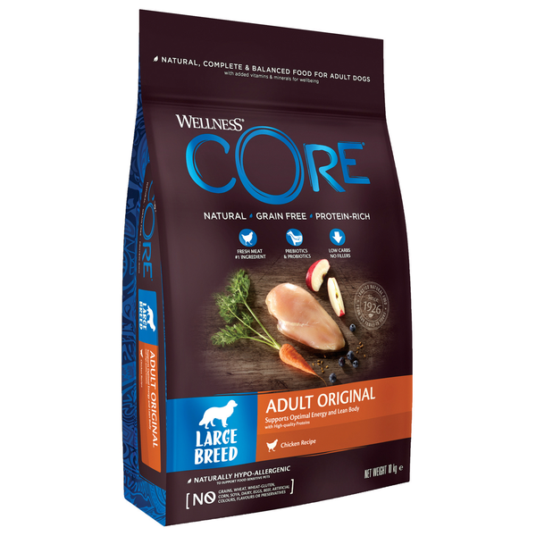 Afbeelding Wellness Core Grain Free Dog Large Breed Adult Kip - Hondenvoer - 10 kg door Petsplace.nl