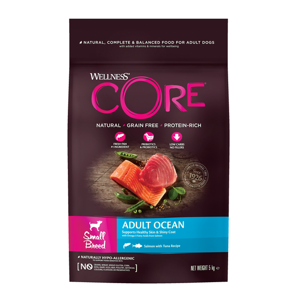 Wellness Core Grain Free Dog Small Breed Adult Ocean - Hondenvoer - Zalm Tonijn 5 kg