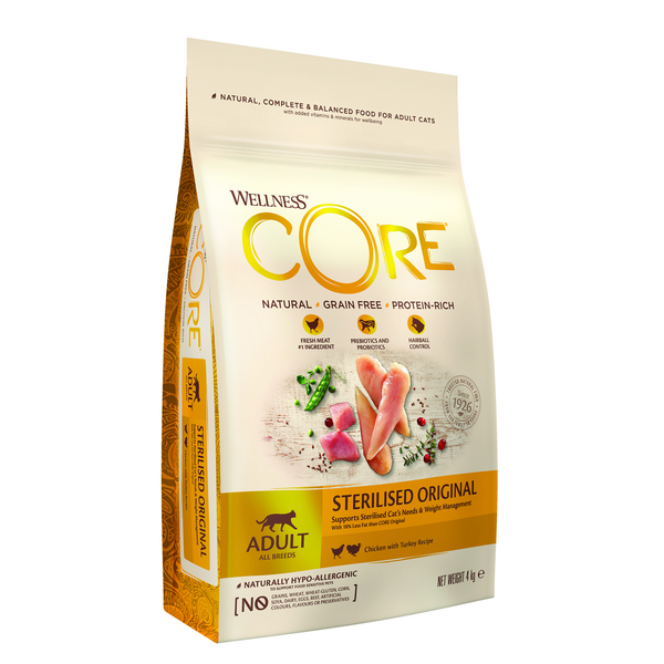 Wellness Core Grain Free Cat Sterilised Kip&Kalkoen - Kattenvoer - 4 kg