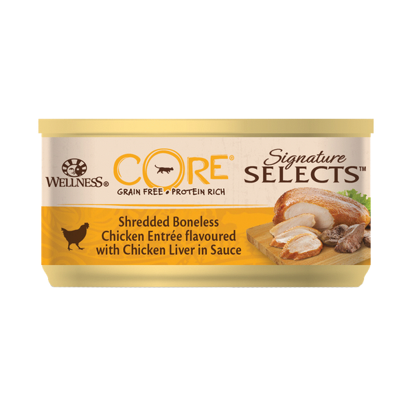 Wellness Core Signature Selects Shredded 79 g - Kattenvoer - Kip&Kippenlever