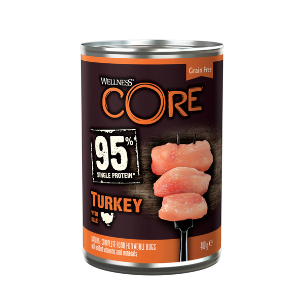 Wellness Core Grain Free 95 400 g - Hondenvoer - Kalkoen&Boerenkool