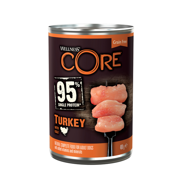 Afbeelding Wellness Core Grain Free 95 400 g - Hondenvoer - Kalkoen&Boerenkool door Petsplace.nl