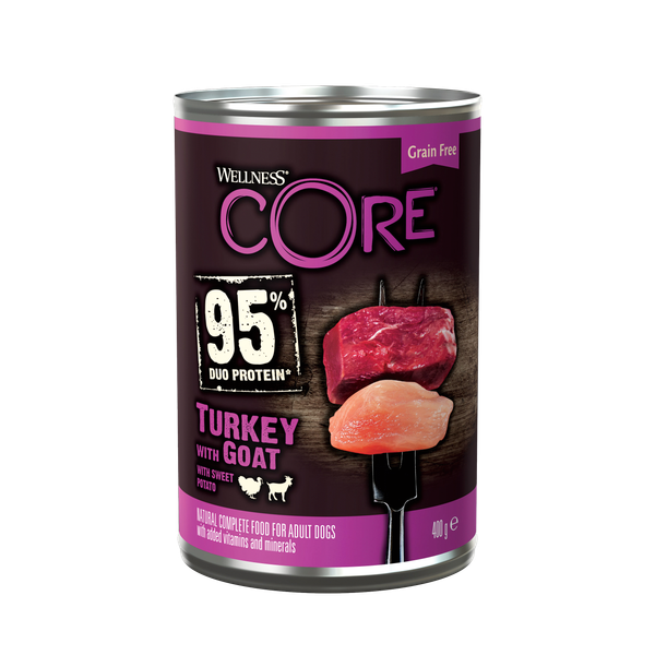 Wellness Core Grain Free 95 400 g - Hondenvoer - Kalkoen&Geit&Bataat