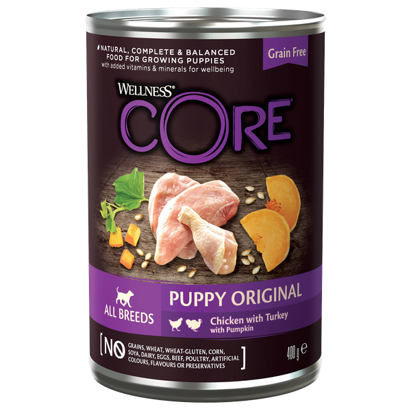 Afbeelding Wellness Core Grain Free 95 Puppy - Hondenvoer - Kip Kalkoen Pompoen 400 g door Petsplace.nl