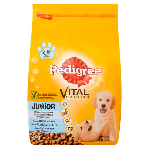 Pedigree Junior Menu Kip&Rijst - Hondenvoer - 3 kg