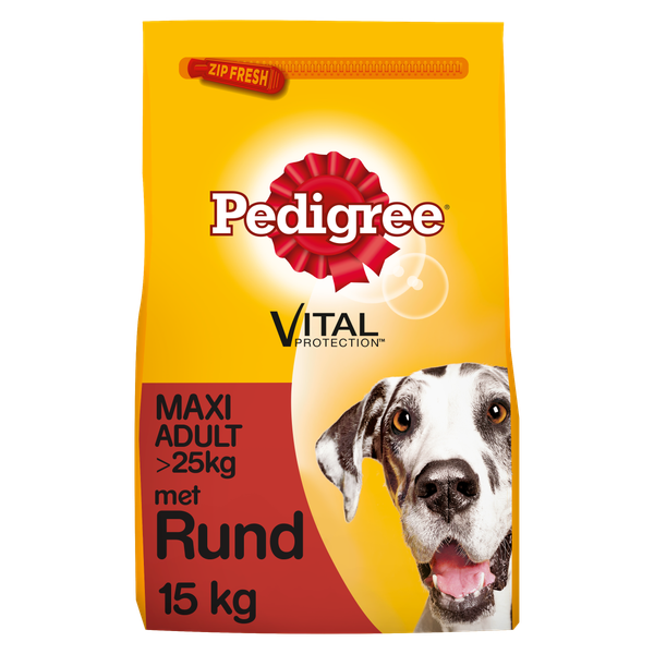 Afbeelding Pedigree Maxibrok Rund & Rijst hondenvoer 15 kg door Petsplace.nl