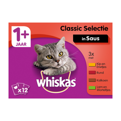 insluiten democratische Partij ervaring Whiskas 1+ Classic Selectie Groenten In Saus - Kattenvoer - 24x100 g -  Natvoer - Pets Place