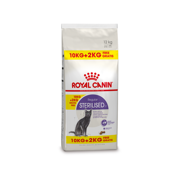 Afbeelding Royal Canin Sterilised 37 kattenvoer 10 + 2 kg door Petsplace.nl