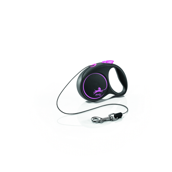 Afbeelding Flexi Black Design Koord Xs 3 m - Hondenriem - Pink&Zwart door Petsplace.nl