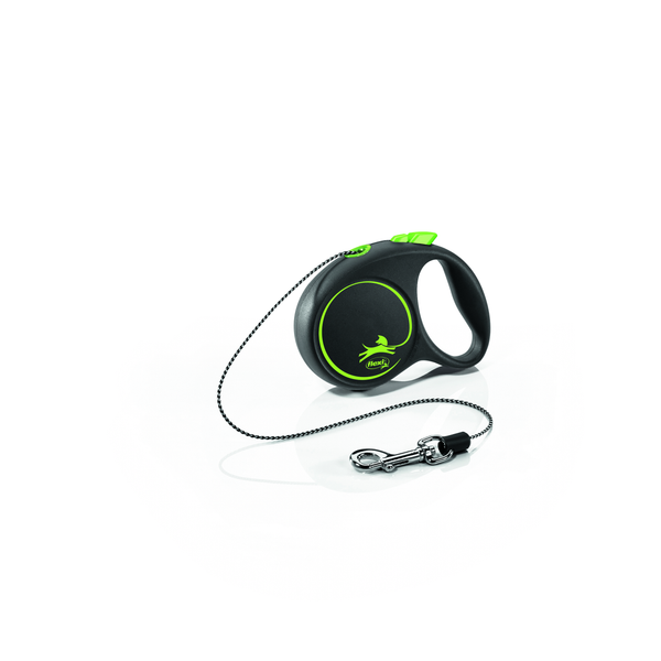 Afbeelding Flexi Black Design Koord Xs 3 m - Hondenriem - Groen&Zwart door Petsplace.nl