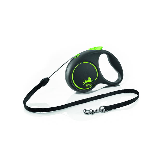 Afbeelding Flexi Black Design Koord S 5 m - Hondenriem - Groen&Zwart door Petsplace.nl