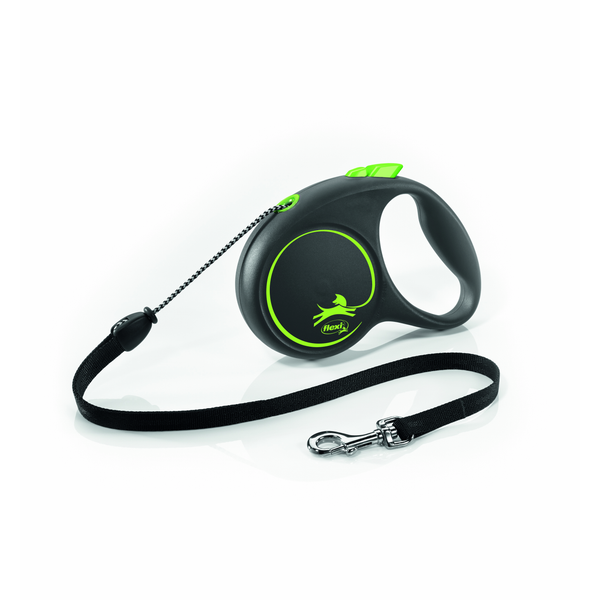 Afbeelding Flexi Black Design Koord M 5 m - Hondenriem - Groen&Zwart door Petsplace.nl