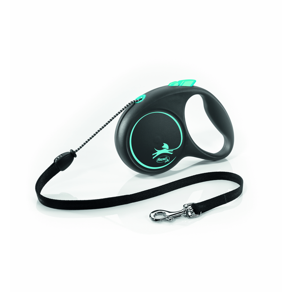 Afbeelding Flexi Black Design Koord M 5 m - Hondenriem - Blauw&Zwart door Petsplace.nl