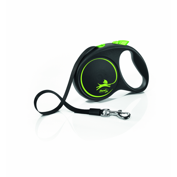 Afbeelding Flexi Rollijn Design - Zwart / Groen - M door Petsplace.nl