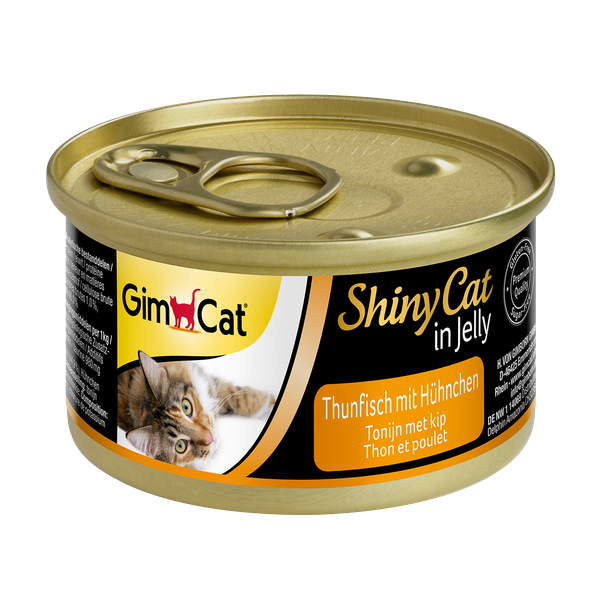 Afbeelding GimCat ShinyCat in Jelly - Tonijn met Kip - 24 x 70 gram door Petsplace.nl