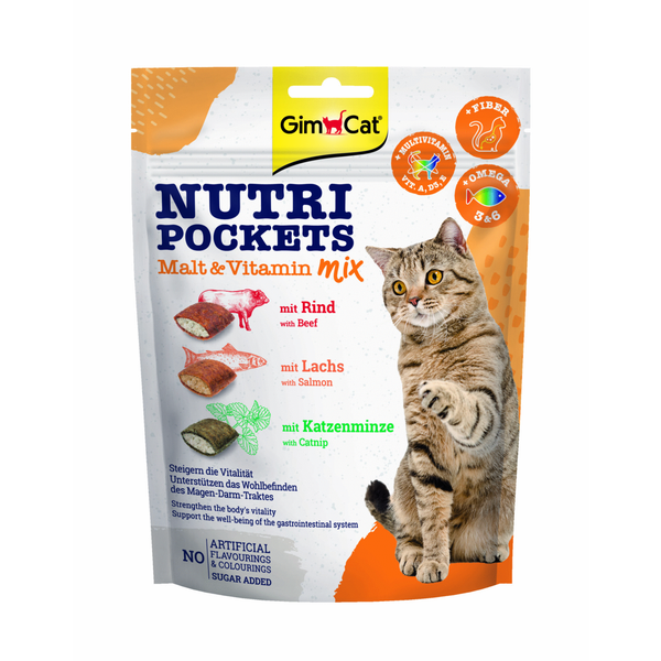 Afbeelding Gimcat Nutri Pockets - Kattensnack - Mout 150 g door Petsplace.nl