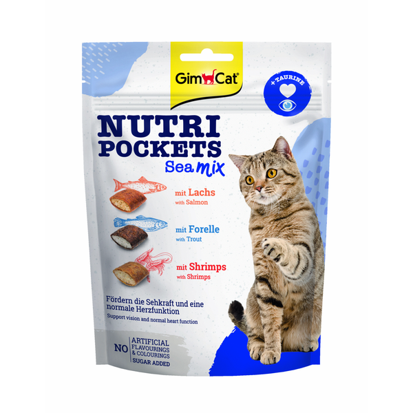 Afbeelding Gimcat Nutri Pockets - Kattensnack - Mix Zeevis 150 g door Petsplace.nl