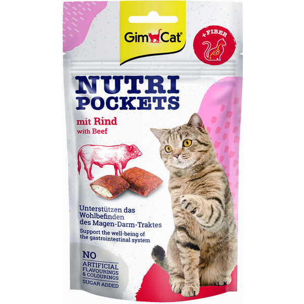 Afbeelding Gimcat Nutri Pockets - Kattensnack - Rund 60 g door Petsplace.nl