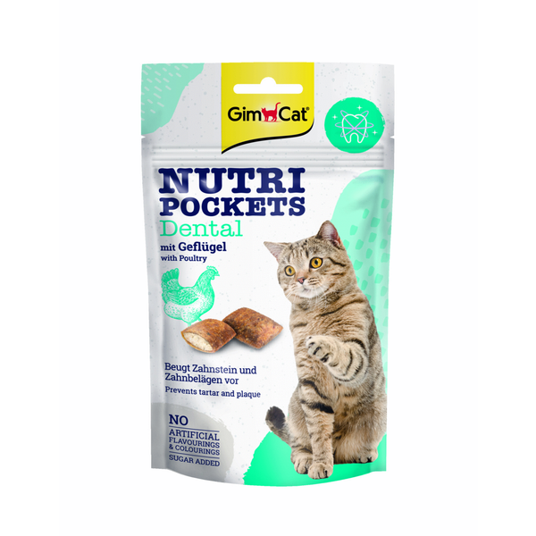 Gimcat Nutri Pockets - Kattensnack - Dental Gevogelte 60 g