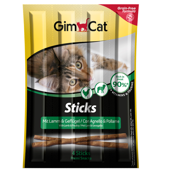 Afbeelding GimCat Sticks - Lam & Gevogelte - 4 Stuks door Petsplace.nl