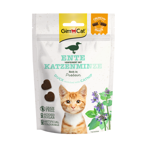 Afbeelding Gimcat Crunchy Snack 50 g - Kattensnack - Eend&Kattenkruid door Petsplace.nl