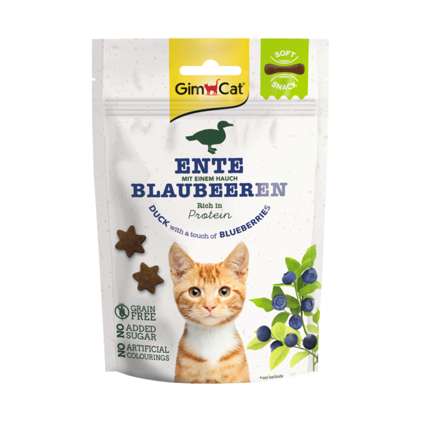 Gimcat Soft Snack 60 g - Kattensnack - Eend&Bosbessen