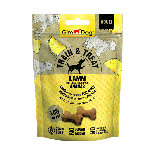 Afbeelding Gimdog Train & Treat 125 g - Hondensnacks - Lam&Ananas door Petsplace.nl