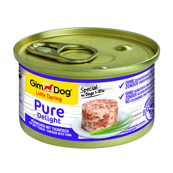 GimDog Pure Delight - Kip met Tonijn - 12 x 85 gram