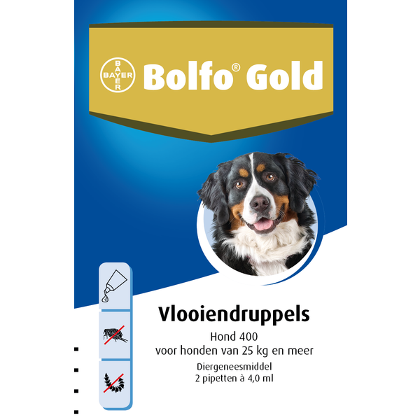 Bolfo Gold Hond 400 - Anti vlooienmiddel - 2 stuks 25 - 40 Kg