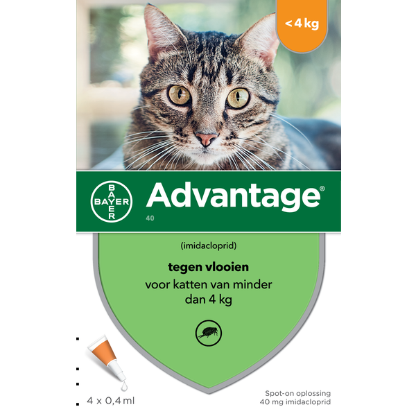 Advantage Nr. 40, Vlooienmiddel (tot 4kg) kat Per verpakking