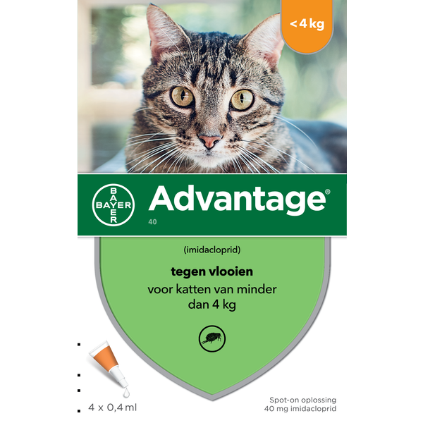 Afbeelding Advantage Nr. 40, Vlooienmiddel (tot 4kg) kat Per verpakking door Petsplace.nl