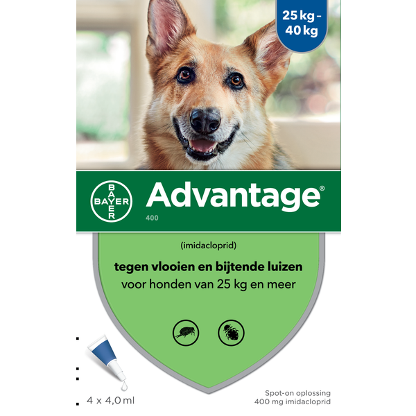 Advantage Nr. 400 vlooienmiddel (vanaf 25kg) hond Per verpakking