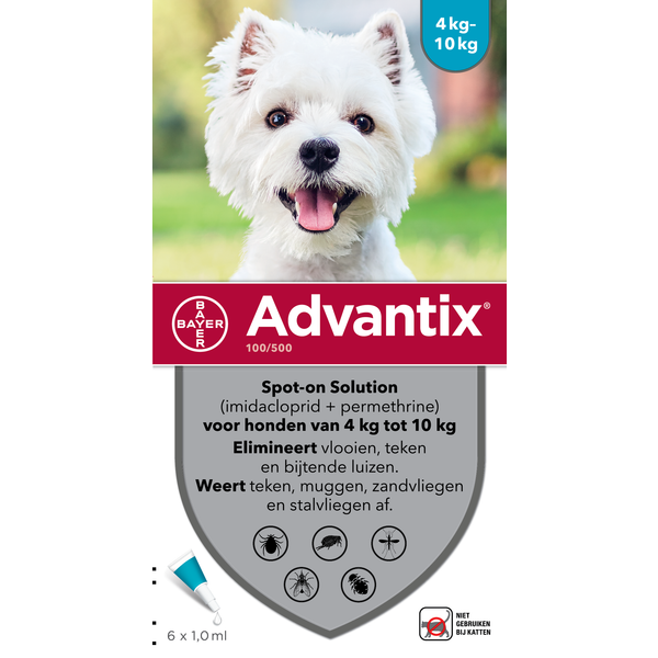 Advantix Spot On 100 1 ml Anti vlooien en tekenmiddel 6 pip 4 10kg