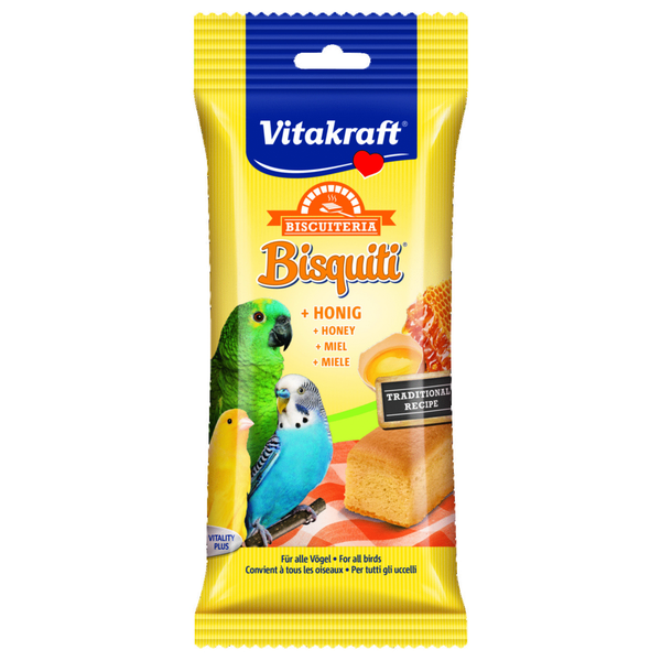 Afbeelding Vitakraft Bisquiti 50 g - Vogelsnack - Honing door Petsplace.nl
