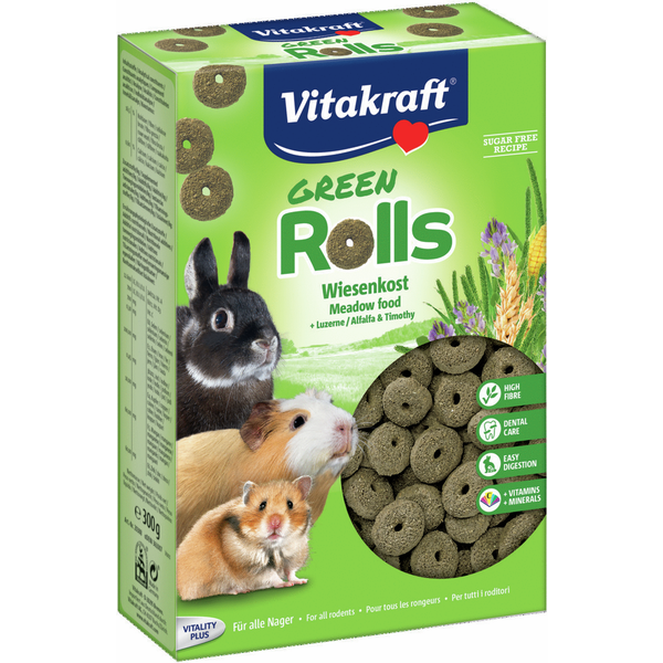 Afbeelding Vitakraft Groen Rollies - Knaagdiersnack - 300 g door Petsplace.nl