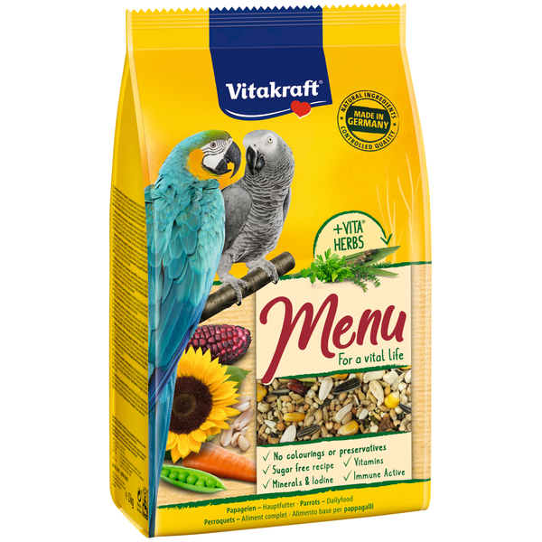 Afbeelding Vitakraft Papegaaien Premium Menu - Vogelvoer - 1 kg door Petsplace.nl