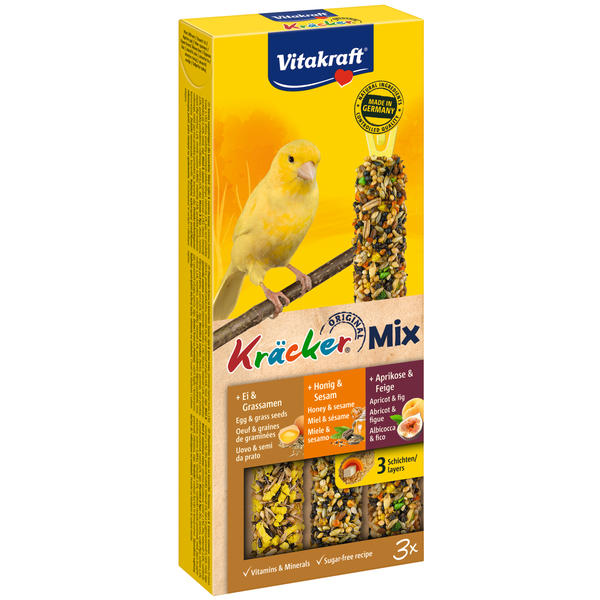 Vitakraft Kanarie Kracker 3 stuks - Vogelsnack - Honing&Ei&Fruit