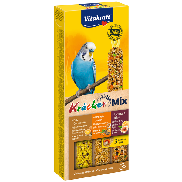Afbeelding Vitakraft Parkiet Kracker 3 stuks - Vogelsnack - Honing&Ei&Fruit door Petsplace.nl