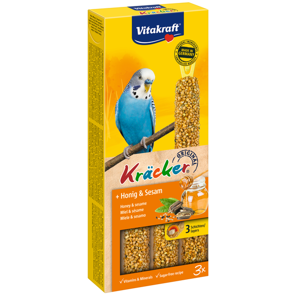 Afbeelding Vitakraft Parkiet Kracker 3 stuks - Vogelsnack - Honing door Petsplace.nl