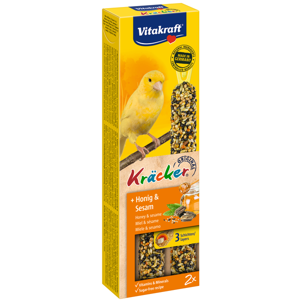 Afbeelding Vitakraft Kanarie Kracker 2 stuks - Vogelsnack - Honing door Petsplace.nl