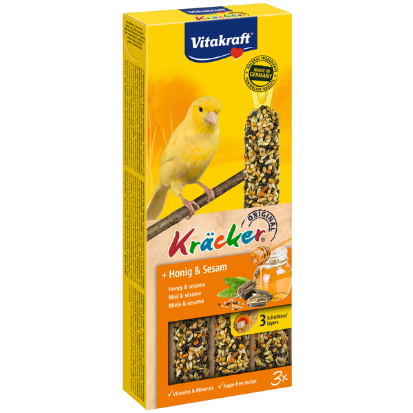 Afbeelding Vitakraft Kanarie Kracker 3 stuks - Vogelsnack - Honing door Petsplace.nl