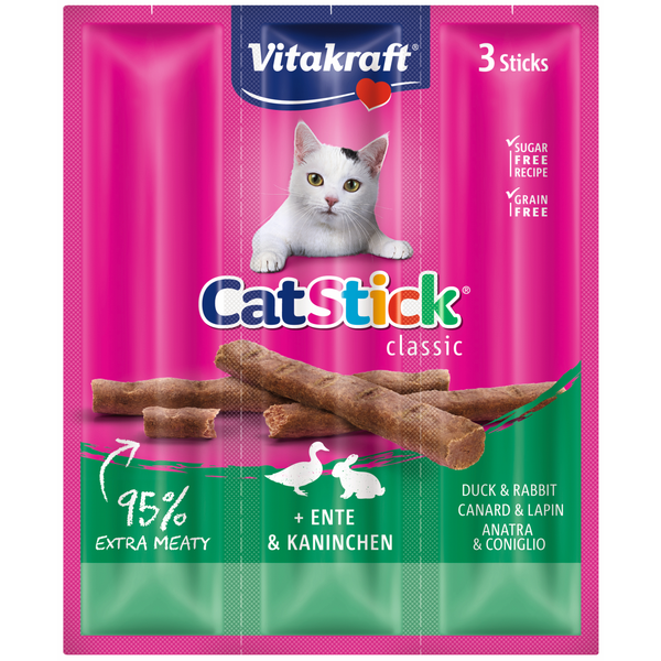 Afbeelding Vitakraft Catsticks Mini Eend/Konijn kattensnoep 3 stuks door Petsplace.nl