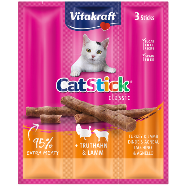Afbeelding Vitakraft Catsticks Mini Kalkoen/Lam kattensnoep 3 stuks door Petsplace.nl