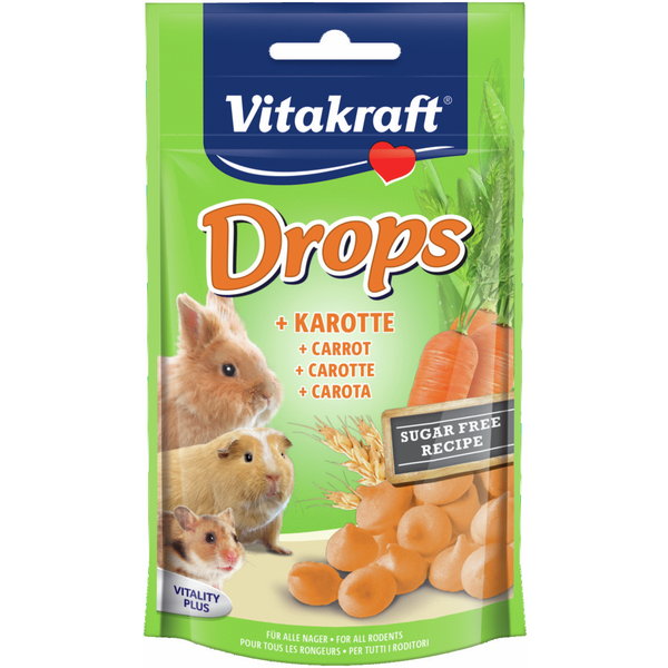 Afbeelding Vitakraft Knaagdier Drops - Konijnensnack - Wortel door Petsplace.nl